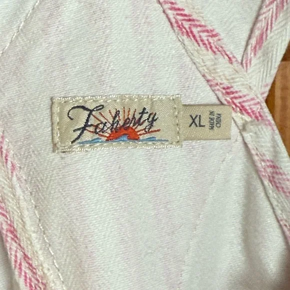 Faherty Topsail White and Pink Striped Overalls - Picture 8 of 11